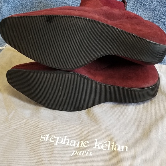 STEPHANE Kelian Berry Suede platform Ankle Boots - Picture 5 of 8